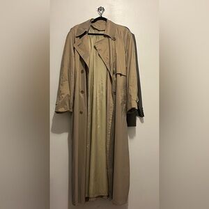 Long Iridescent Beige Trench Jacket